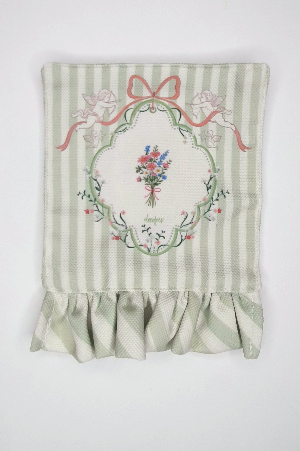 Fransız Vintage Melek Desenli Fırfır Detaylı Çift Taraflı Kokteyl Peçetesi 1 Adet