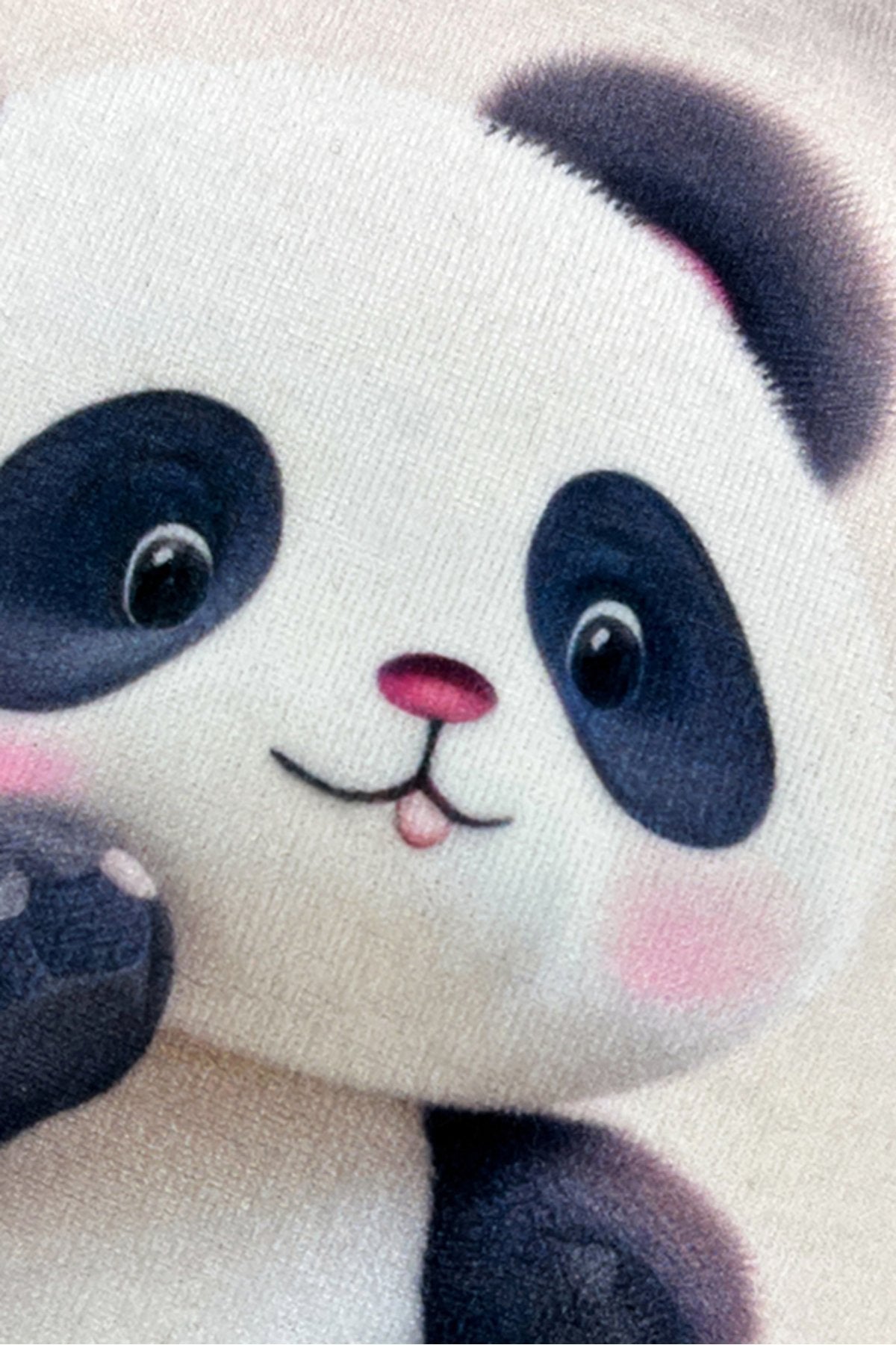 Cloudy Panda – İç Dolgulu Kadife Çocuk Kırlenti (32x32 cm)