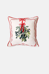 Festive Mistletoe – Dijital Baskılı Fitilli Kırlent Kılıfı - 43x43cm