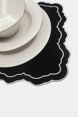 Tableau Siyah Toile Desenli Pembe Nakışlı Amerikan Servis 43x35cm 2 Adet