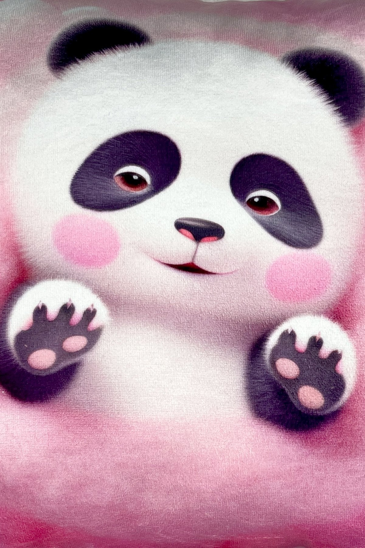 Panda Love – İç Dolgulu Dijital Baskılı Kadife Çocuk Kırlenti (32x32 cm)