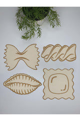 MakarnArt La Pasta Elegance Nakış Kenar Kokteyl Peçete Seti (4’lü) 16x16