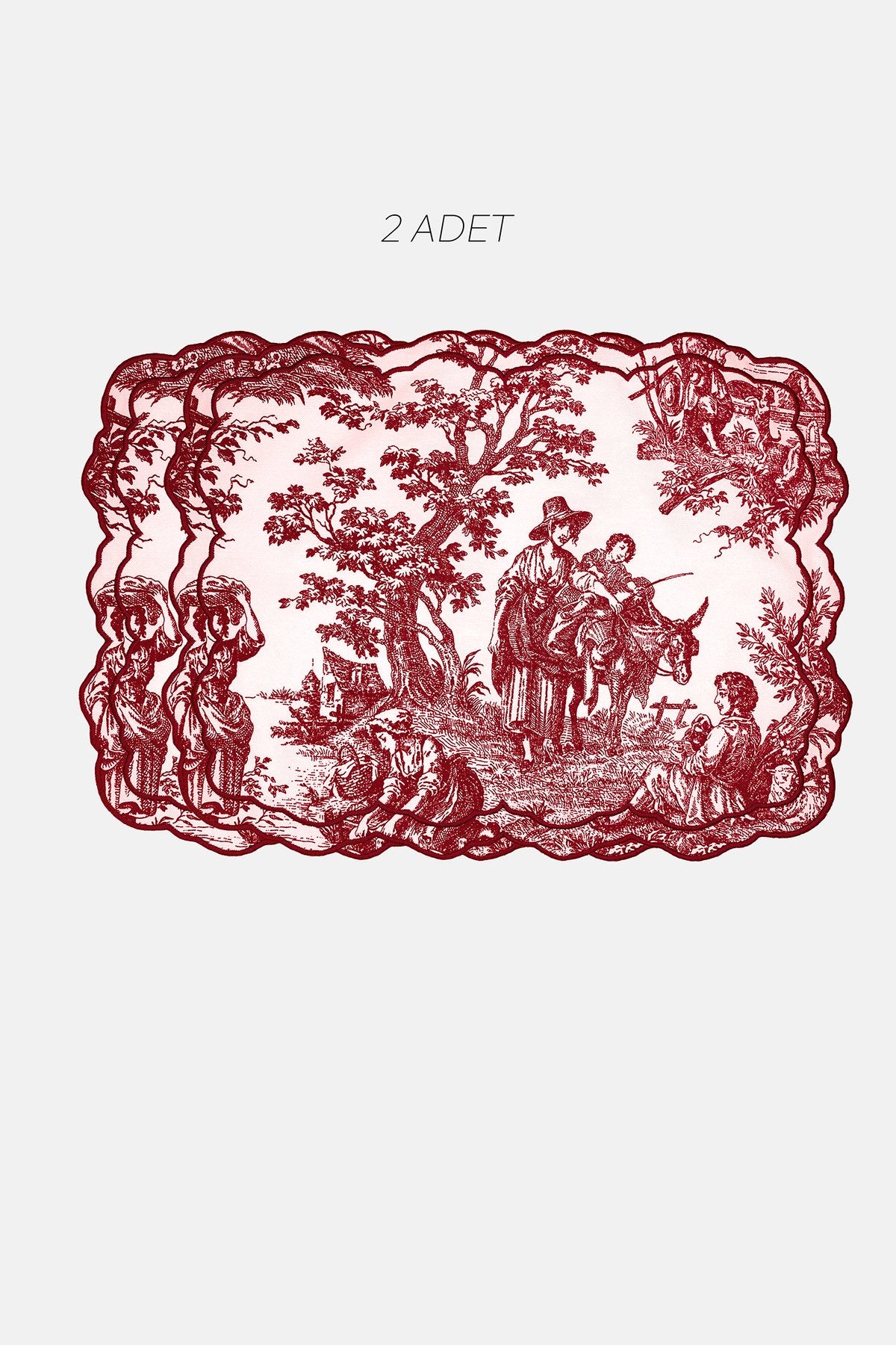 Tableau Bordo Toile Desenli Nakışlı Amerikan Servis 2 Adet