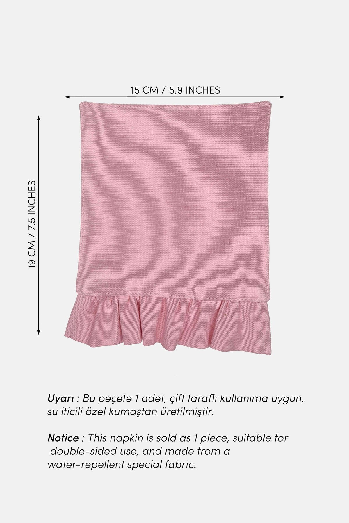 Pembe Desenli Fırfır Detaylı Çift Taraflı Kokteyl Peçetesi 1 Adet