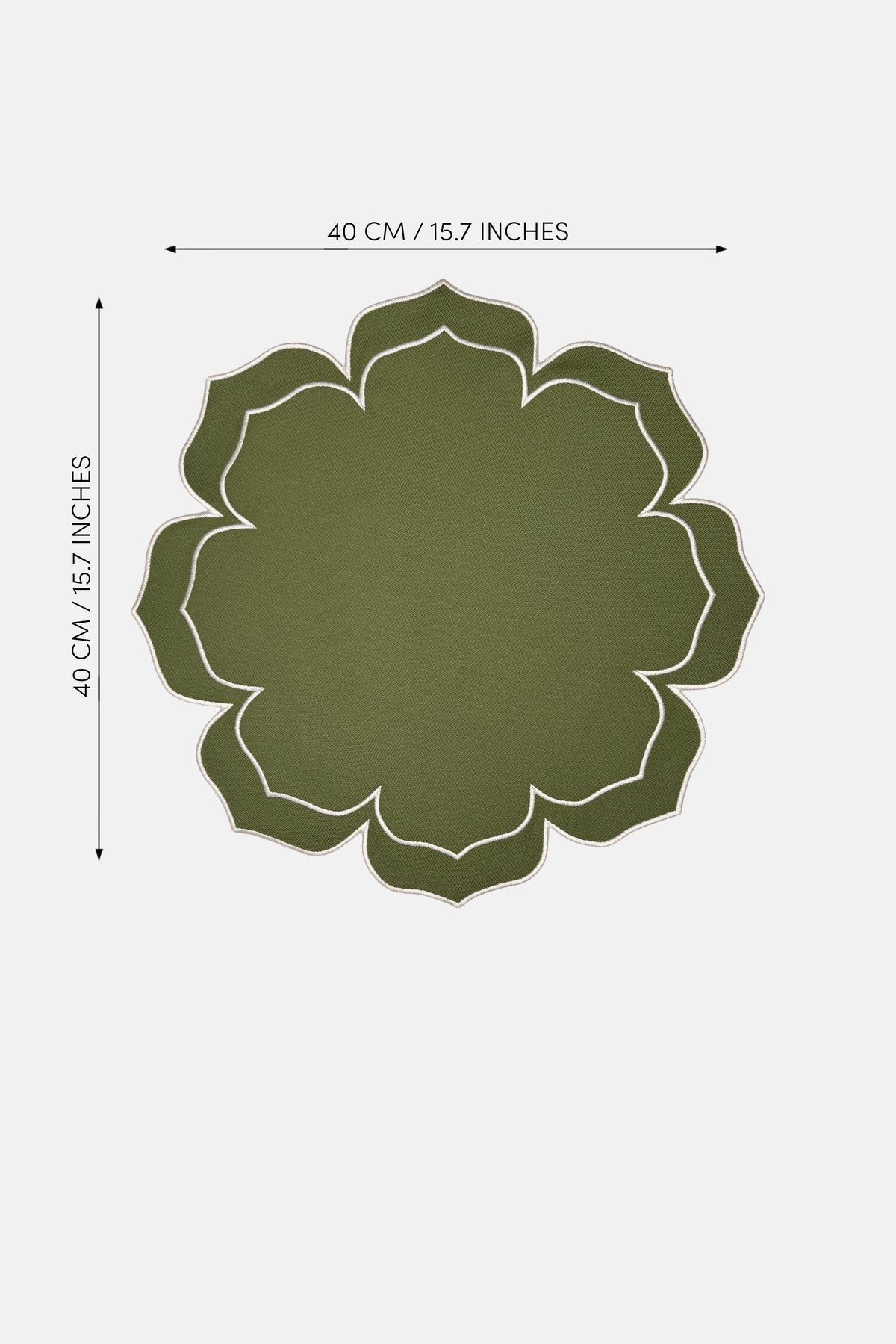 Petra Yeşil Kumaş Nakışlı Amerikan Servis 40x40cm - 2 Adet