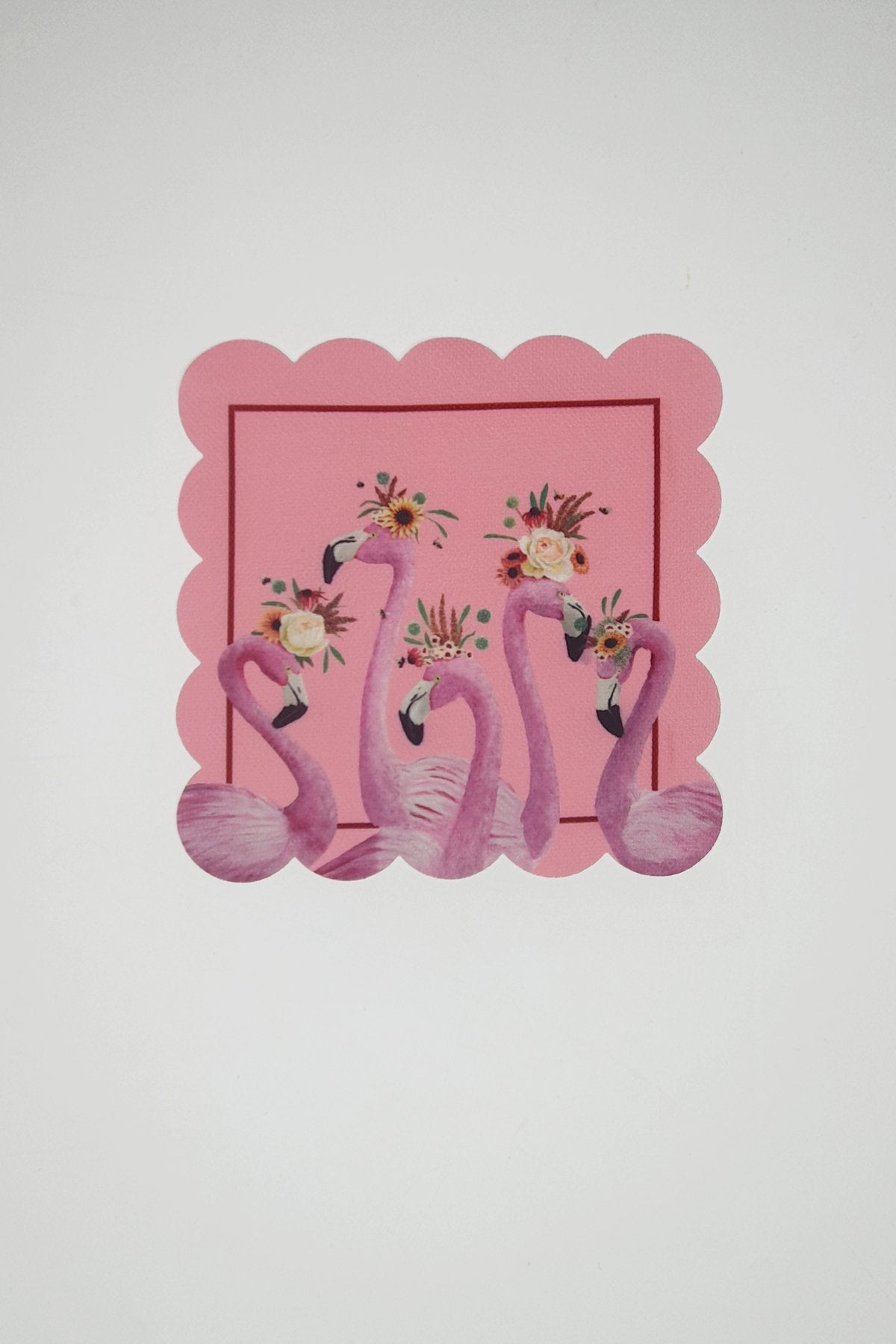 Flamingo Ailesi Pembe Lazer Kesim Kumaş Kokteyl Peçetesi 1 Adet