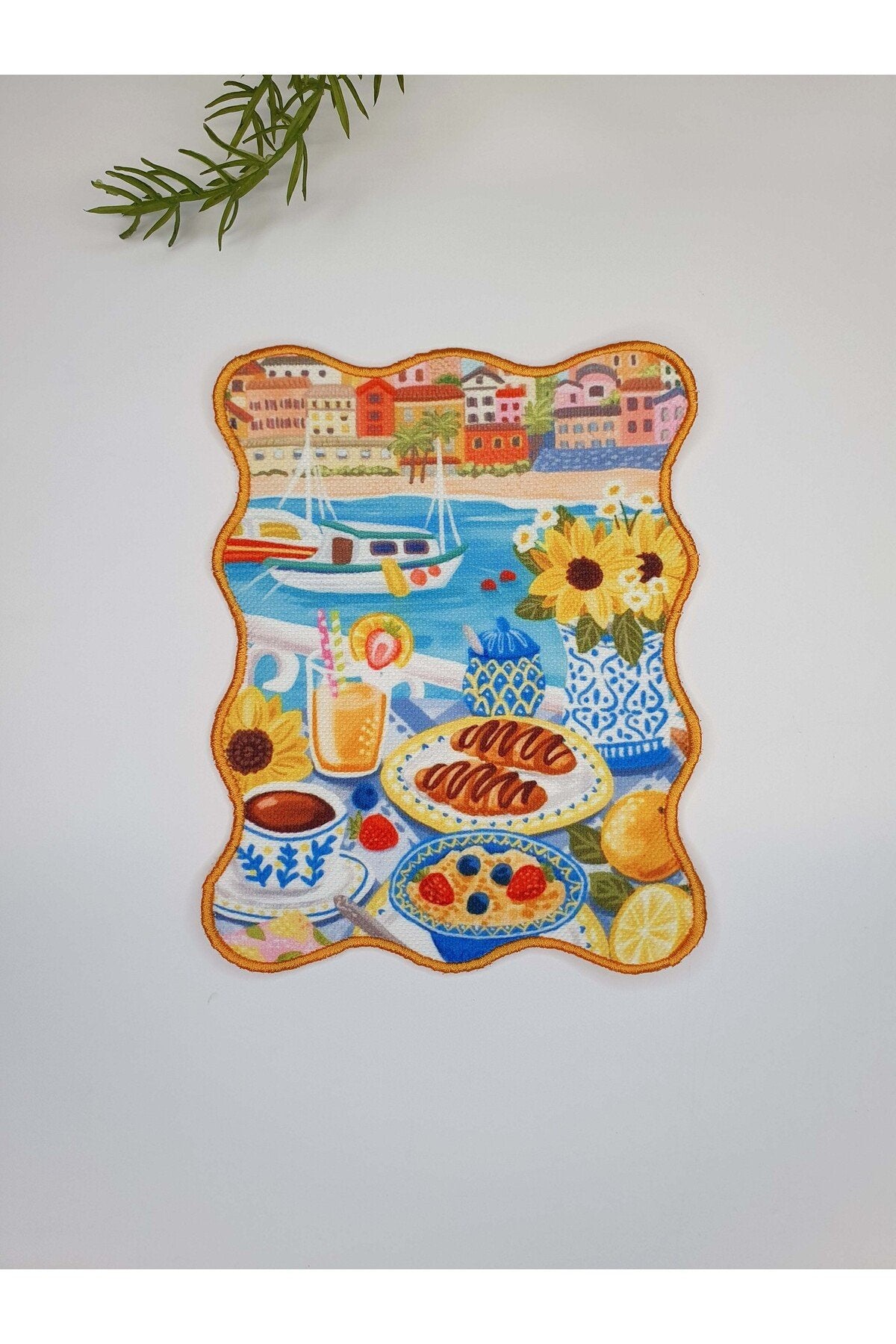 Portofino Sunrise Nakışlı Kokteyl Peçetesi 1 Adet