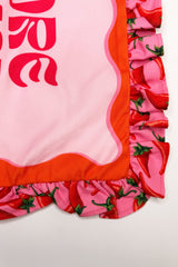 More Amor Por Favor Sweet Chili Pembe Fırfırlı Kırlent Kılıfı 1 Adet