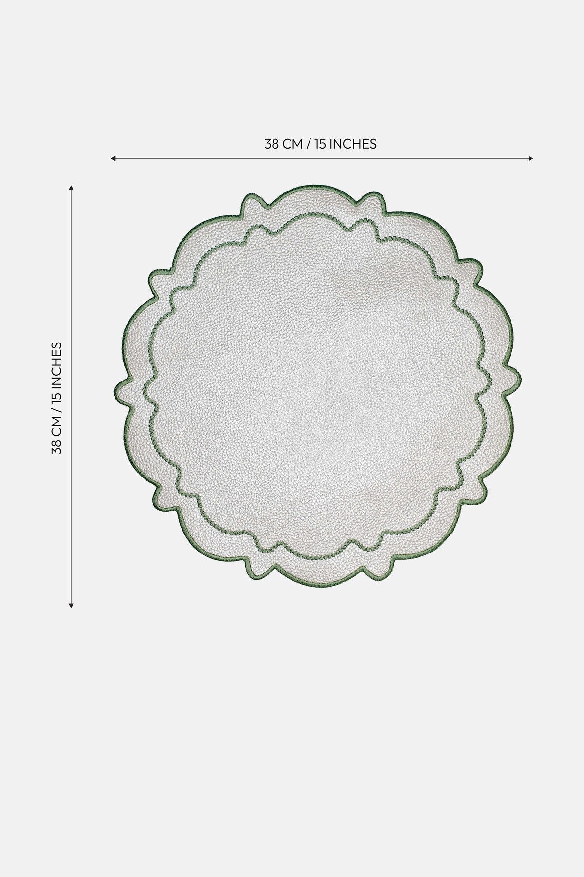 Ripple İnci Beyaz Suni Deri Nakışlı Amerikan Servis 2 Adet