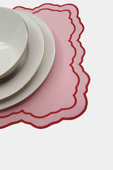 Tableau Pembe Toile Desenli Kırmızı Nakışlı Amerikan Servis 43x35cm 2 Adet