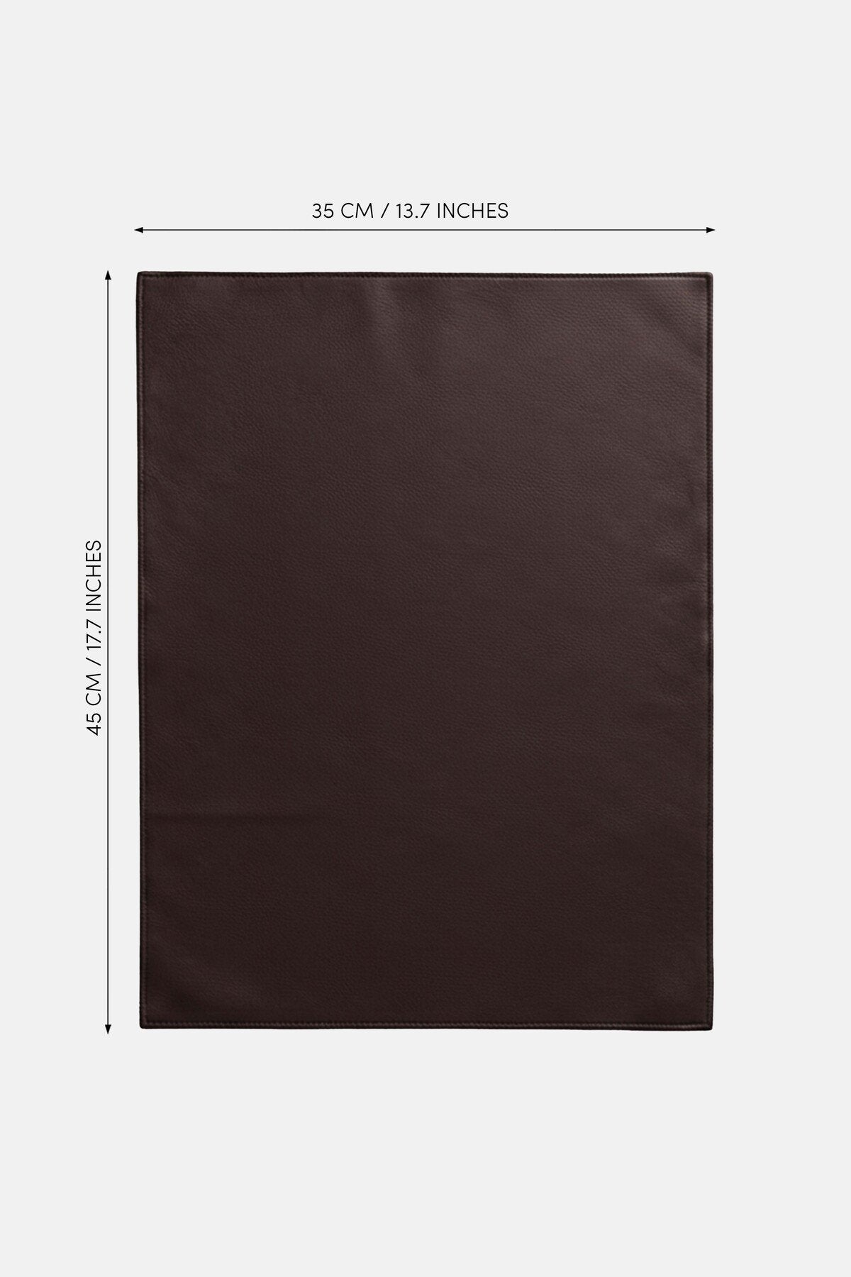 Block Kahverengi Suni Deri Nakışlı Amerikan Servis 2 Adet