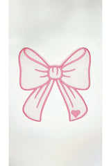 Kurdele Şeklinde Beyaz Kumaş Pembe Nakışlı Kokteyl Peçetesi 1 Adet - Decofav | Kırlent, Sofra Tekstili, Kumaş