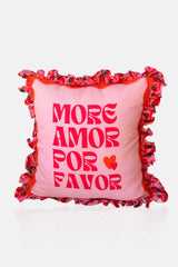 More Amor Por Favor Sweet Chili Pembe Fırfırlı Kırlent Kılıfı 1 Adet