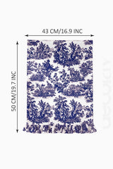 Dekoratif Fırfırlı Saks Toile Fırın Örtüsü – Su İtici Pamuk Karışımlı 43x50 cm