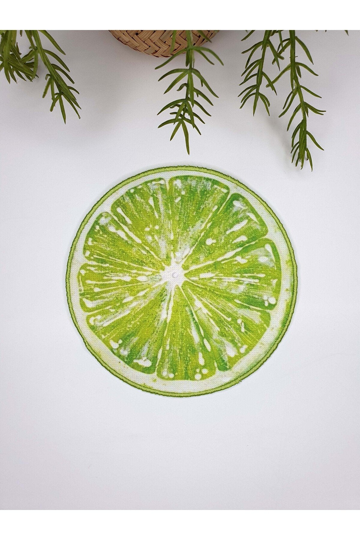 Lime Desenli Yeşil Nakışlı Kokteyl Peçetesi 1 Adet