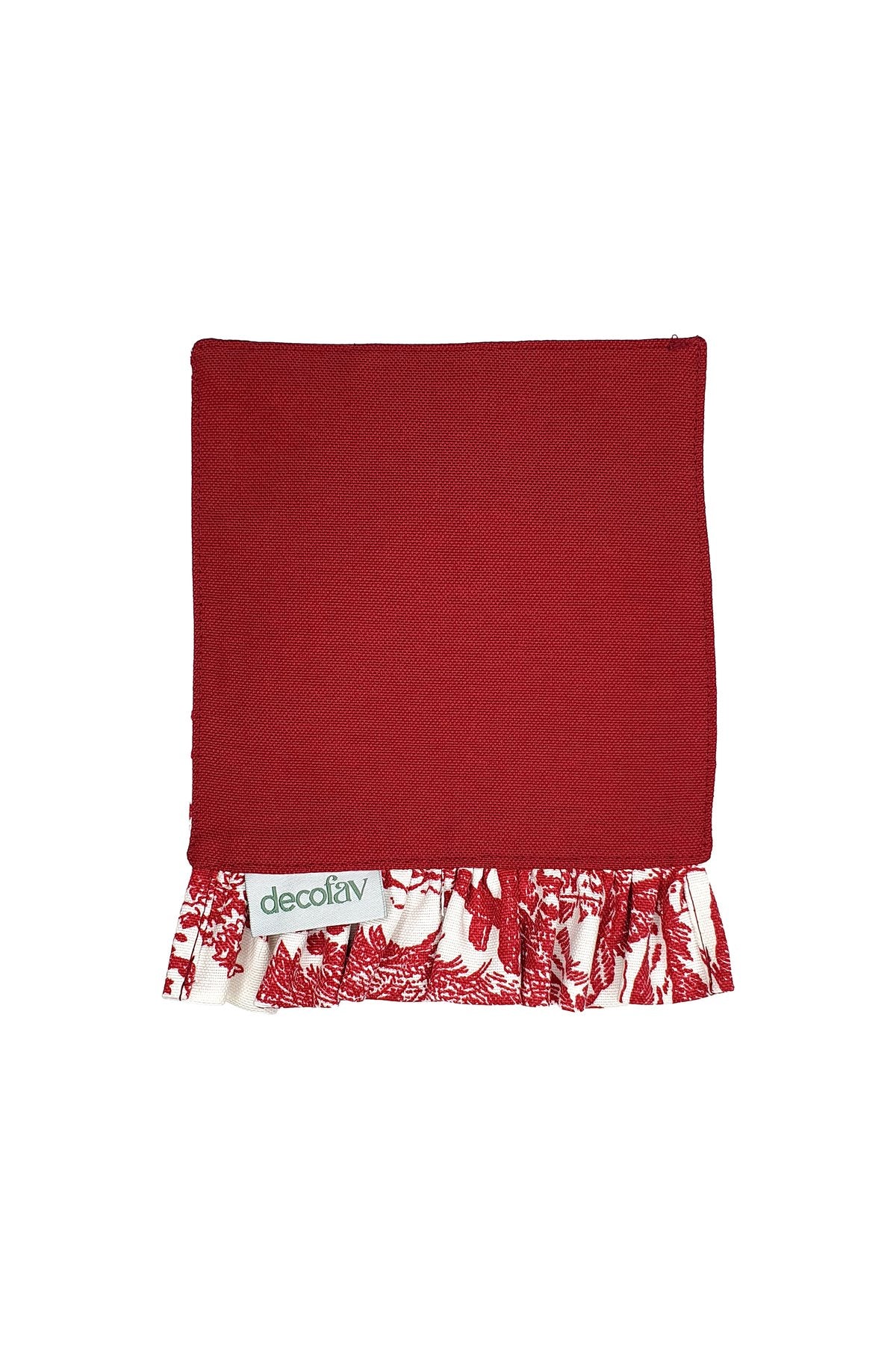 Bordo Toile Desenli Fırfır Detaylı Çift Taraflı Kokteyl Peçetesi 1 Adet