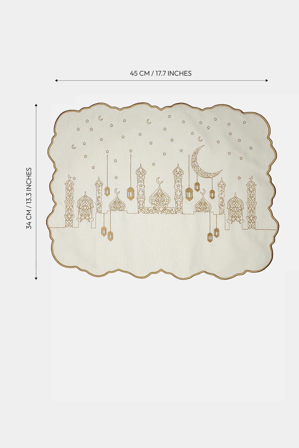 Ramazan Temalı Nakışlı Hilal Desenli Amerikan Servis 2 Adet