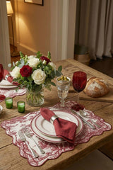 Tableau Bordo Toile Desenli Nakışlı Amerikan Servis 2 Adet