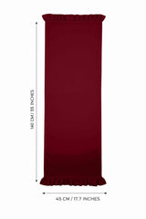 Dekoratif Fırfırlı Bordo Runner – Su İtici Pamuk Karışımlı 140x45 cm