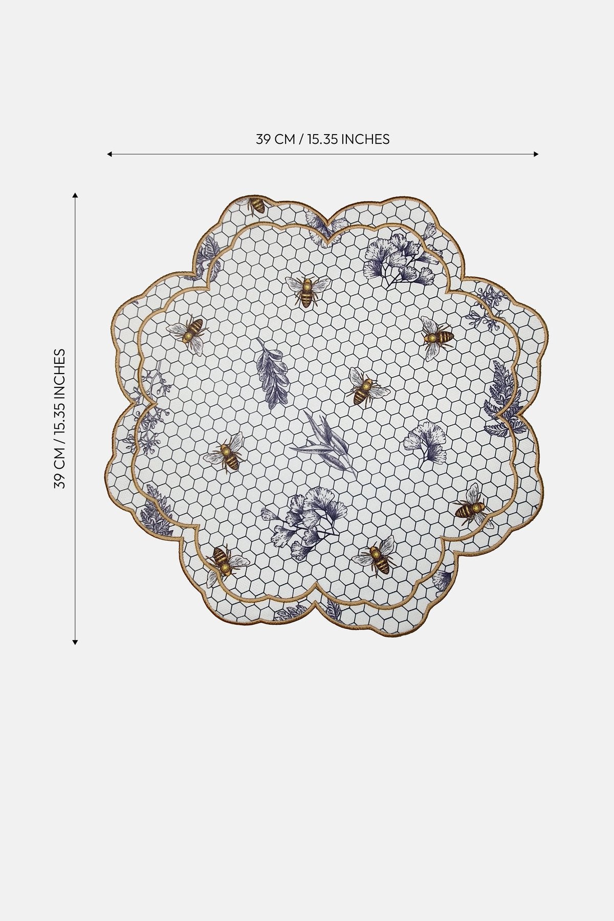 Honey Bee Bloom Nakışlı Amerikan Servis (2’li Set)