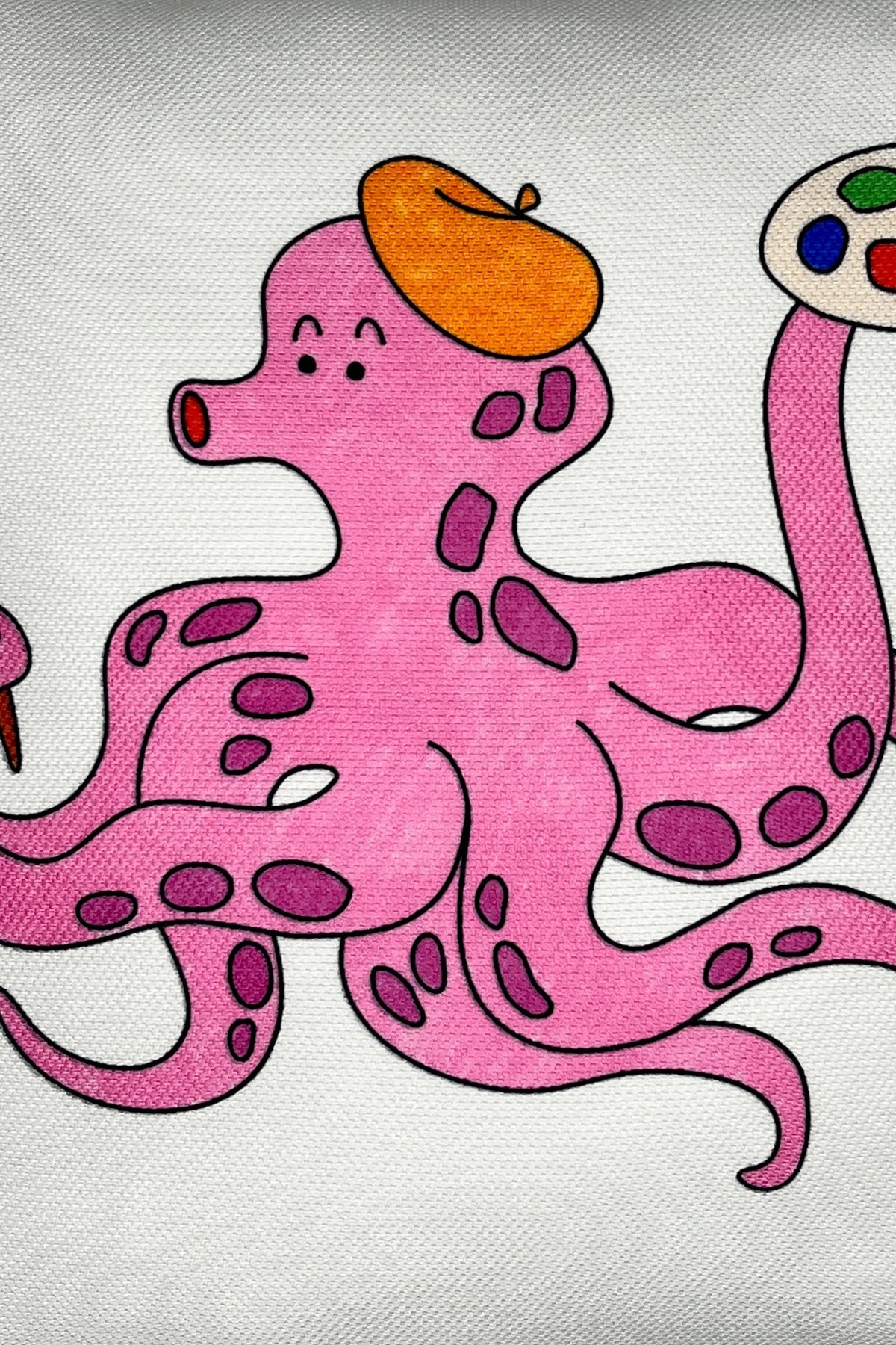 Artist Octopus – Sanatçı Ahtapot İç Dolgulu Petek Dokulu Çocuk Kırlenti (32x32 cm)