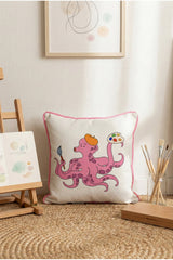 Artist Octopus – Sanatçı Ahtapot İç Dolgulu Petek Dokulu Çocuk Kırlenti (32x32 cm)