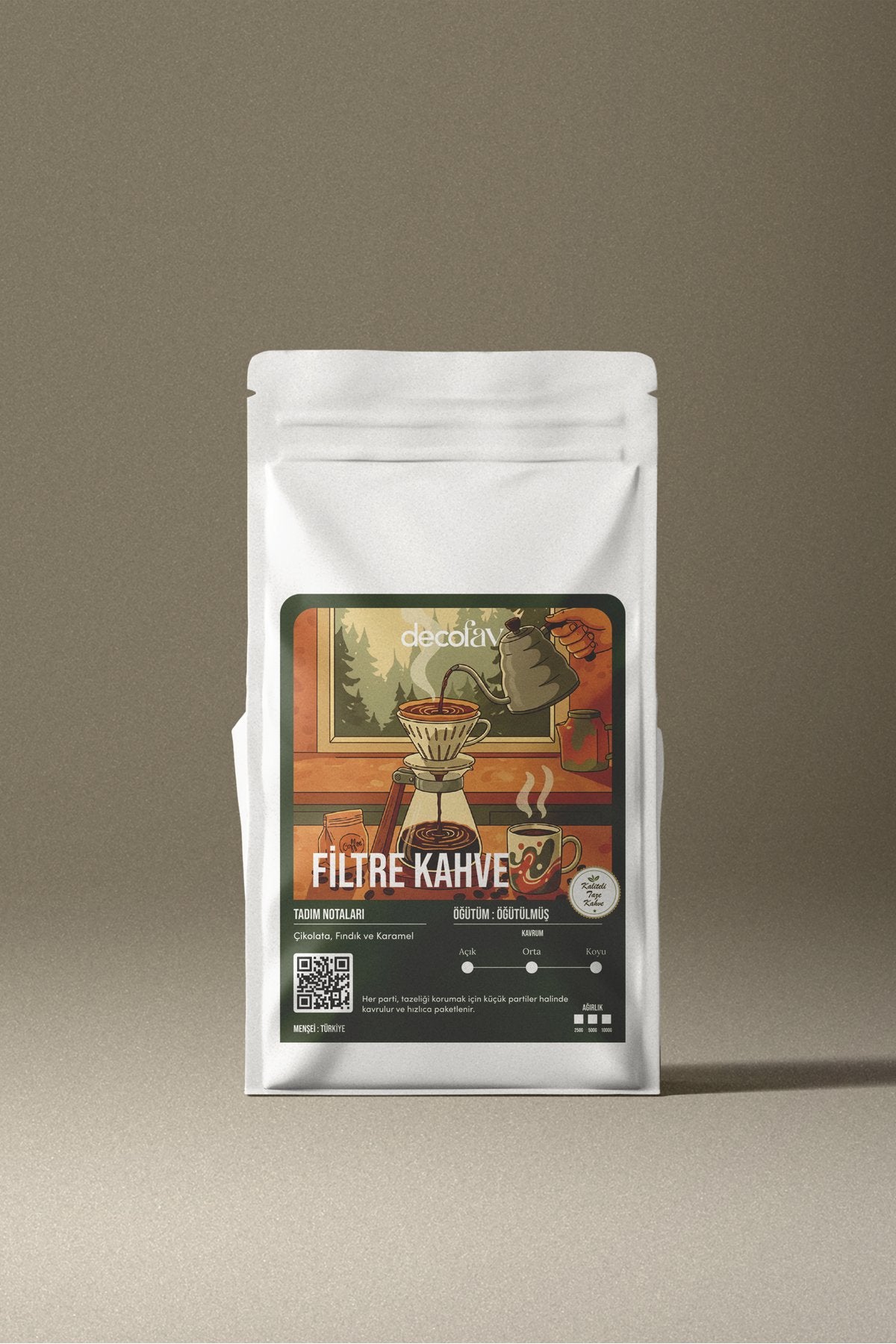 500g Birinci Kalite Taze Öğütülmüş Filtre Kahve