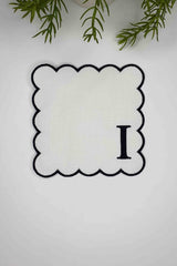 I Harfi Siyah Nakışlı Monogram Patch Kumaş Kokteyl Peçetesi 1 Adet - Decofav | Kırlent, Sofra Tekstili, Kumaş