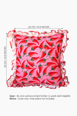 More Amor Por Favor Sweet Chili Pembe Fırfırlı Kırlent Kılıfı 1 Adet