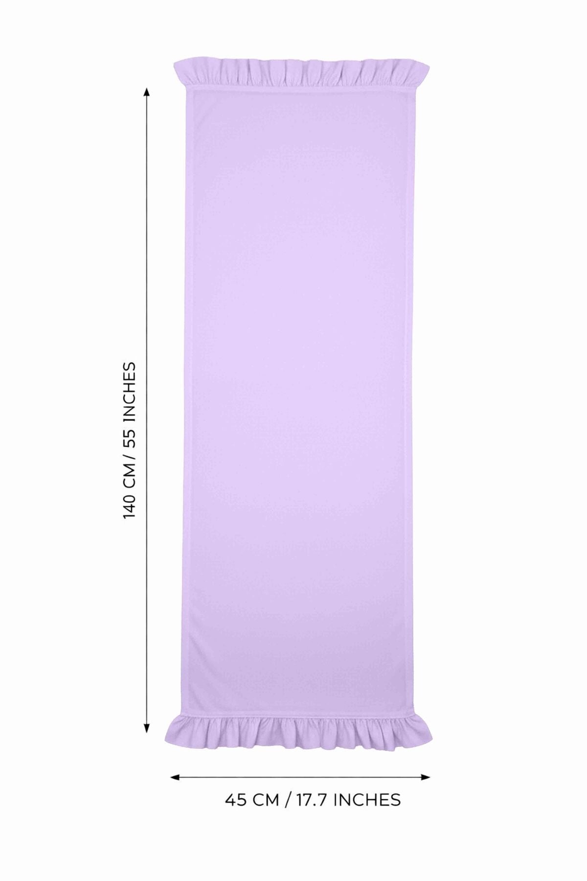 Dekoratif Fırfırlı Lila Runner – Su İtici Pamuk Karışımlı 140x45 cm