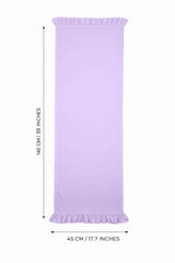 Dekoratif Fırfırlı Lila Runner – Su İtici Pamuk Karışımlı 140x45 cm