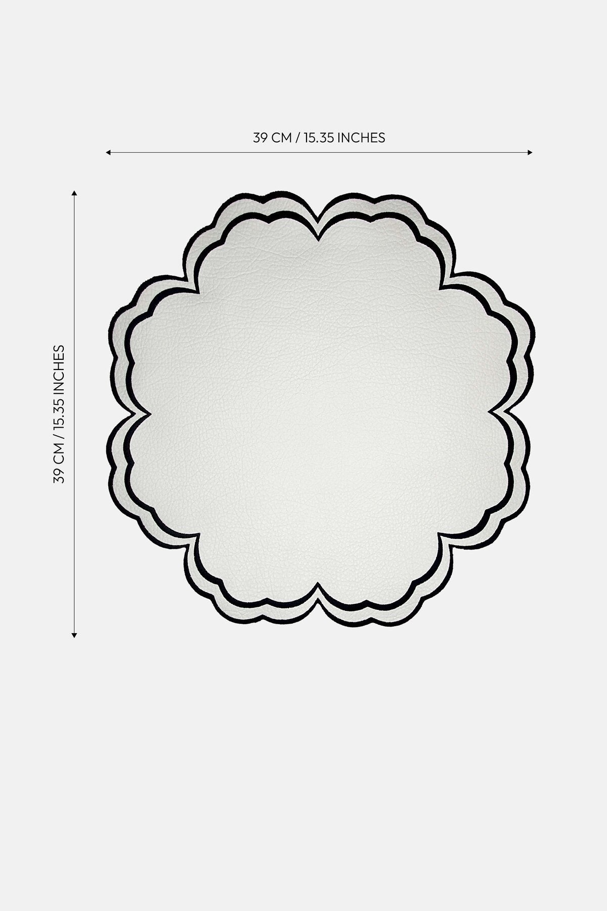 Bloom Beyaz Suni Deri Nakışlı Amerikan Servis 2 Adet