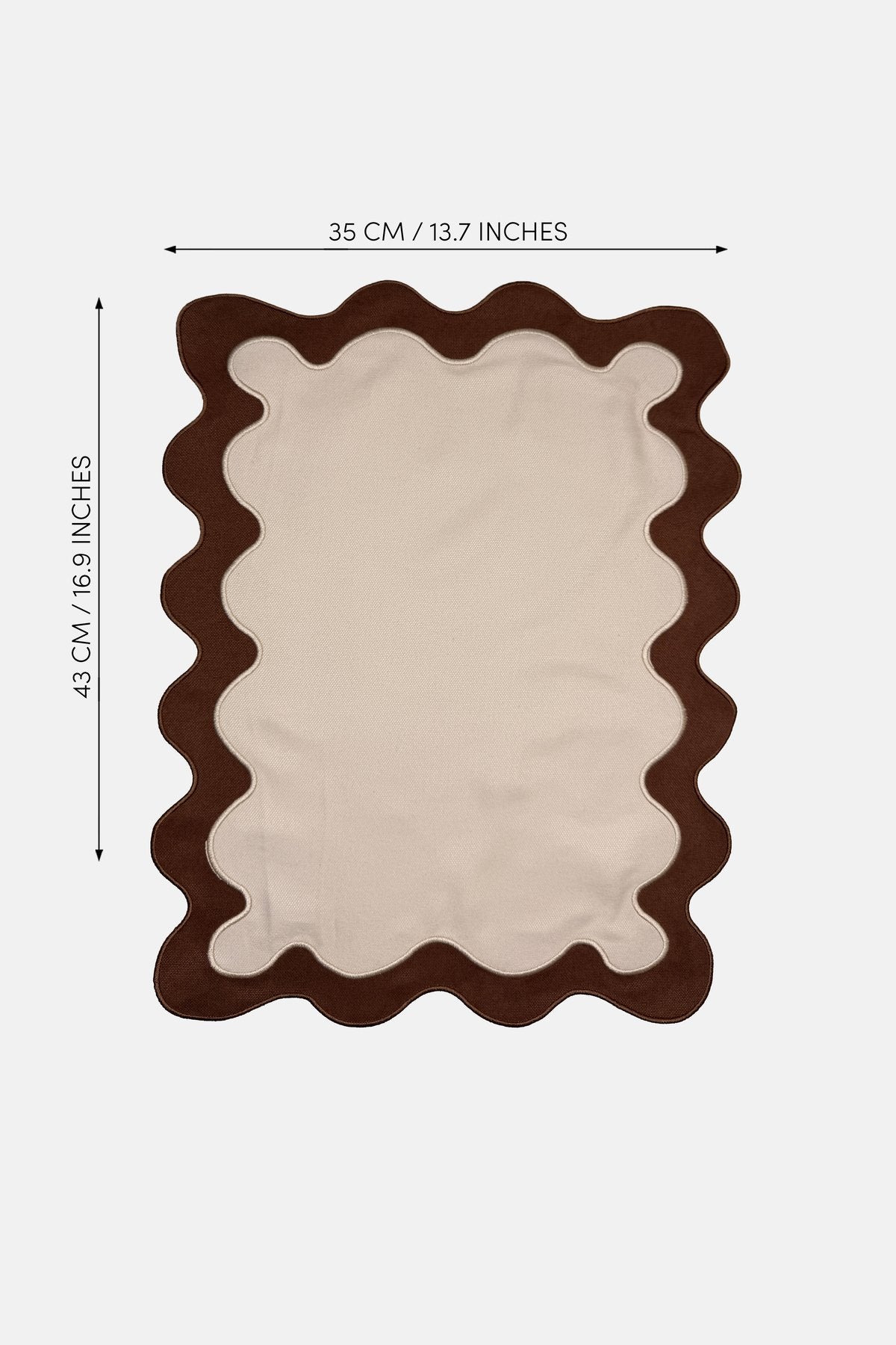 Marea Kahve Bej Kumaş Dalga Form Amerikan Servis 43x35 - 2 Adet