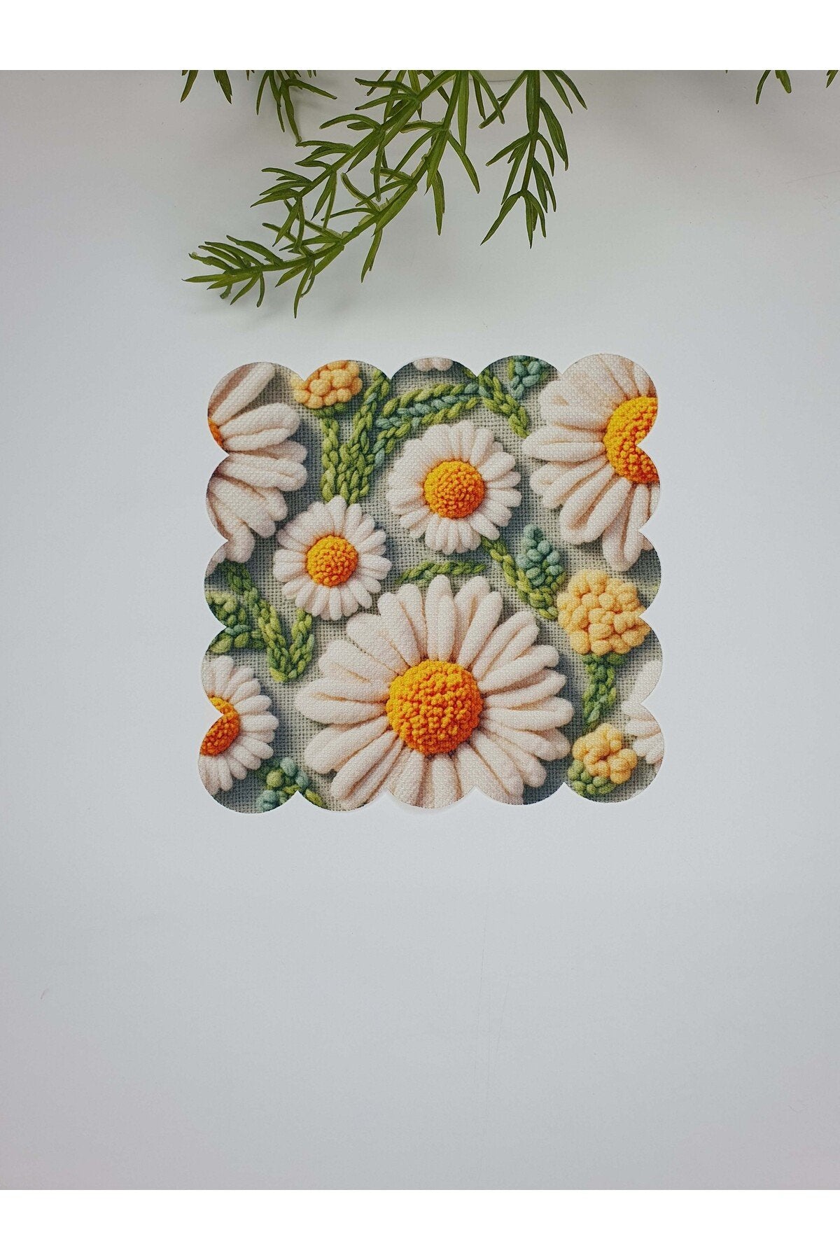 Spring Daisy Nakış Kenar Kokteyl Peçetesi 1 Adet