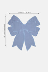 Bow Mavi Kumaş Fiyonk Form Mavi Nakışlı Amerikan Servis 35x39 cm- 1 Adet