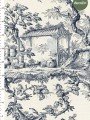 Büyük Toile de Jouy Desenli Dijital Baskılı Kumaş Büyük Toile de Jouy Desenli Dijital Baskılı Kumaş
