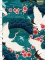 Geleneksel Japon Stili Leylek ve Çiçek Desenli Dijital Baskılı Kumaş Geleneksel Japon Stili Leylek ve Çiçek Desenli Dijital Baskılı Kumaş