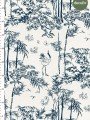 Toile de Jouy Lacivert Orman ve Devekuşu Desenli Dijital Baskılı Kumaş Toile de Jouy Lacivert Orman ve Devekuşu Desenli Dijital Baskılı Kumaş