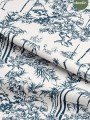 Toile de Jouy Lacivert Orman ve Devekuşu Desenli Dijital Baskılı Kumaş Toile de Jouy Lacivert Orman ve Devekuşu Desenli Dijital Baskılı Kumaş