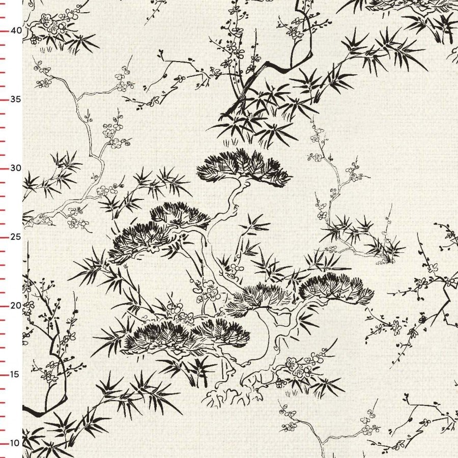 Toile de Jouy Stili Zatif Çizim Desenli Dijital Baskılı Kumaş