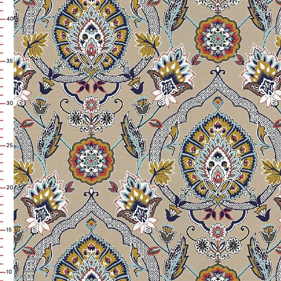 Topkapı Motif Desenli Dijital Baskılı Kumaş