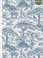 Indigo Safari Toile de Jouy Tarzı Dijital Baskılı Kumaş Indigo Safari Toile de Jouy Tarzı Dijital Baskılı Kumaş