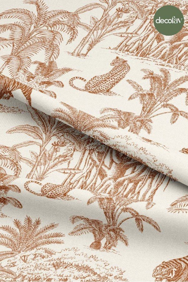 Vintage Yaban Orman Desenli Toile Tarzı Dijital Baskılı Kumaş Vintage Yaban Orman Desenli Toile Tarzı Dijital Baskılı Kumaş