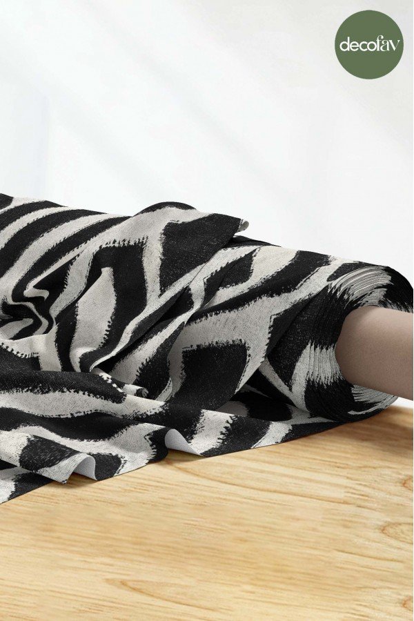 Tribal Ritm Soyut Desenli Dijital Baskılı Kumaş