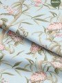Pastel Mavi Zemin Vintage Çiçek Desenli Dijital Baskılı Kumaş Pastel Mavi Zemin Vintage Çiçek Desenli Dijital Baskılı Kumaş