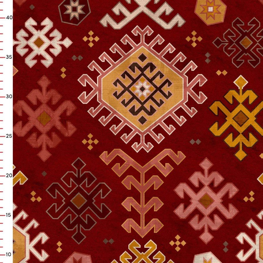 Anadolu Kilim Motif Desenli Dijital Baskılı Kumaş