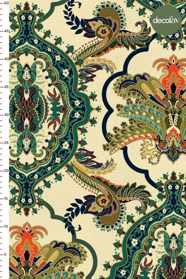 Majestik Motif Desenli Dijital Baskılı Kumaş