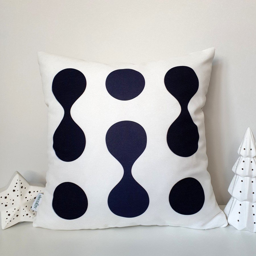 2'li Abstrakt Geometrik Sarı Siyah Puan Baskılı Minimal Konsept Kırlent Kılıfları 43x43 cm
