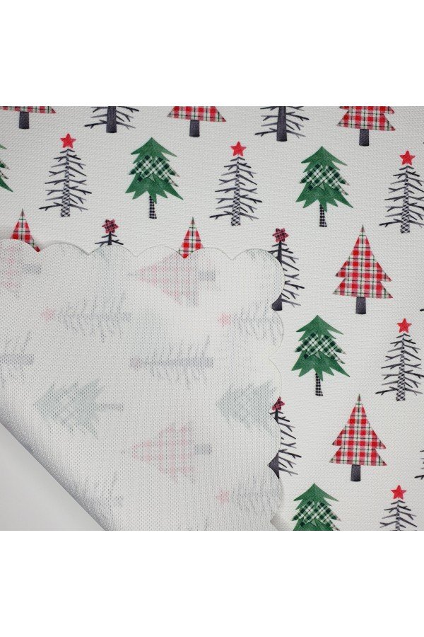 Patchwork Stili Çam Ağaçları Yılbaşı Konsept Tasarım Lazer Kesim Fırın Örtüsü Patchwork Stili Çam Ağaçları Yılbaşı Konsept Tasarım Lazer Kesim Fırın Örtüsü