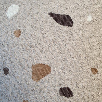 Terrazzo Desenli Lüks Bukle Kırlent Kılıfı Kahverengi